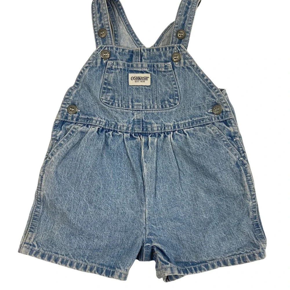 OshKosh Bundle Baby 6-9M Denim Overall Shorts  Vtg Baby 3-6 Month Overalls Pants
